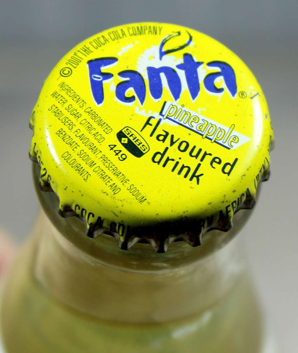 Vintage glass Fanta pineapple bottle