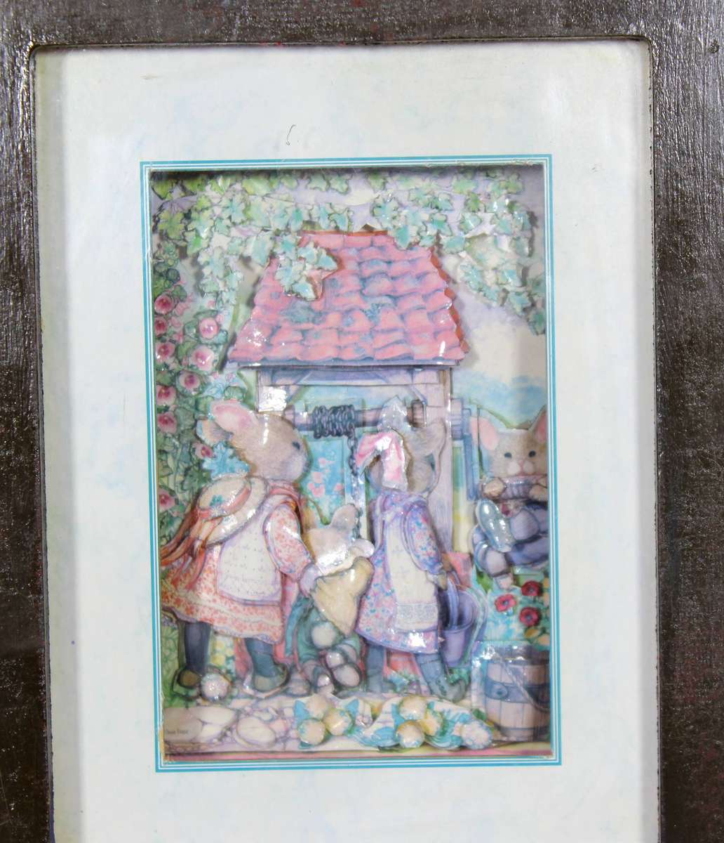 Framed 3D bunny's family