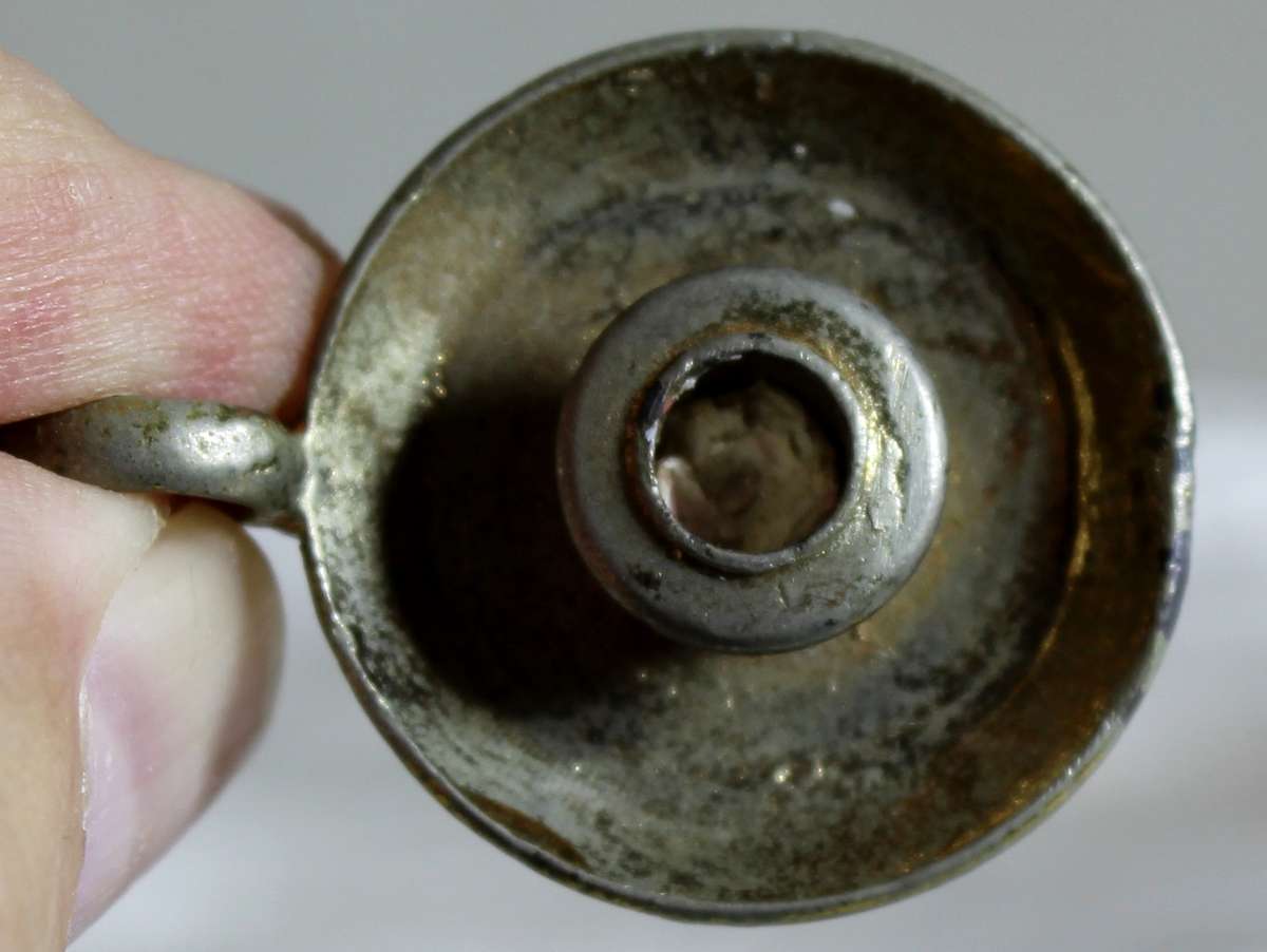 Miniature brass candle holder