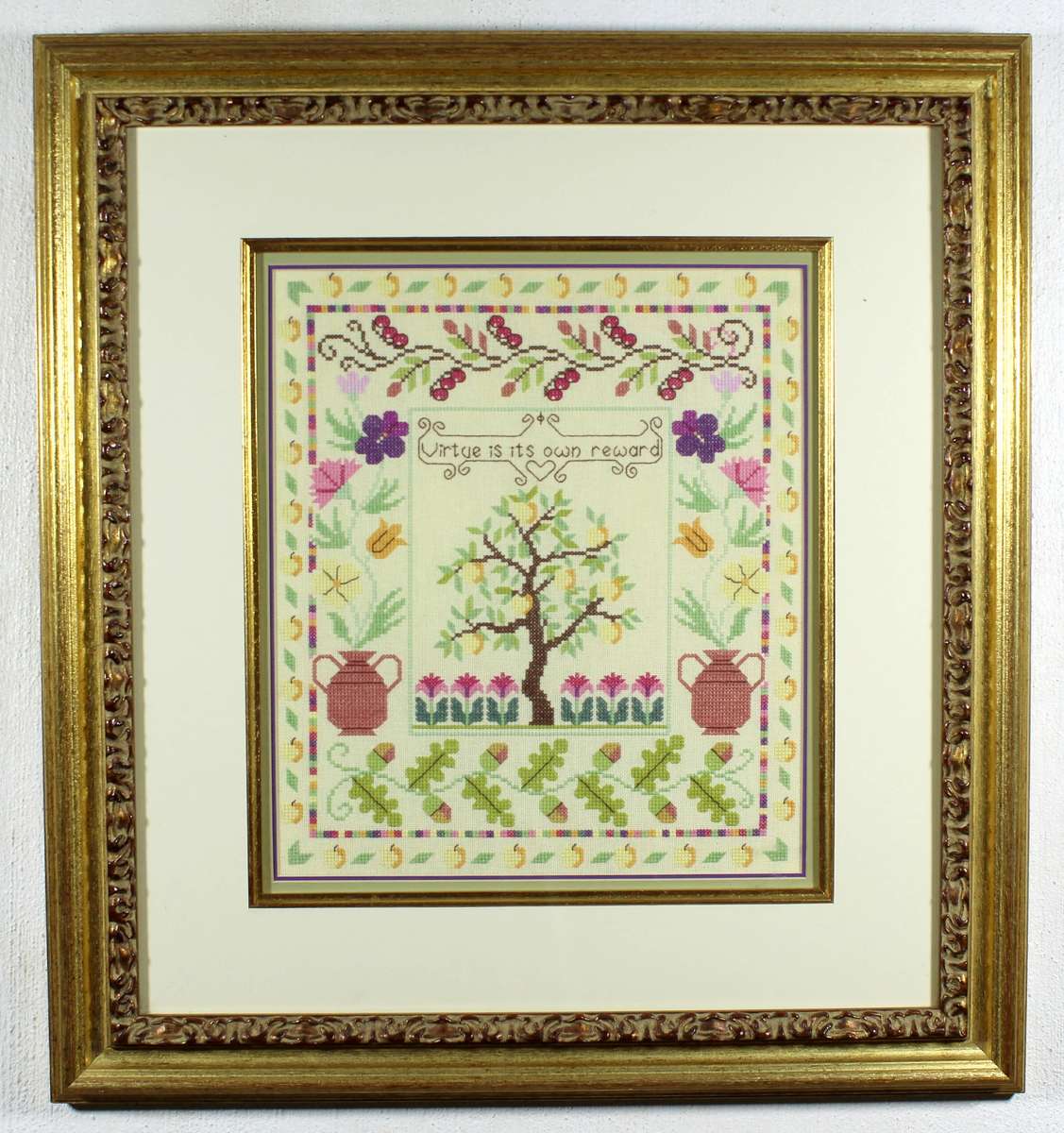 Virtue is its own reward embroidery