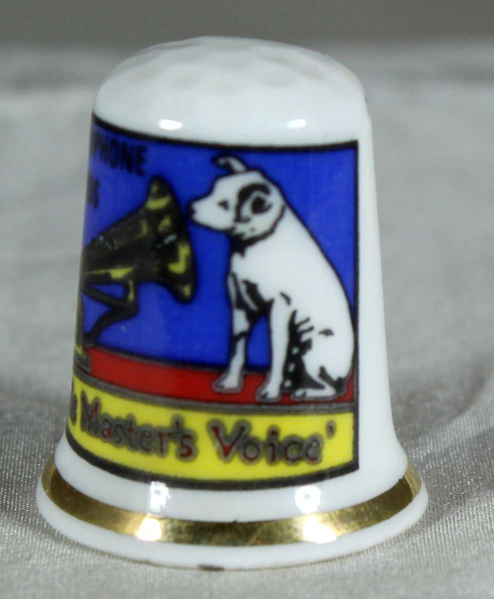 Advertising thimble - his masters voice