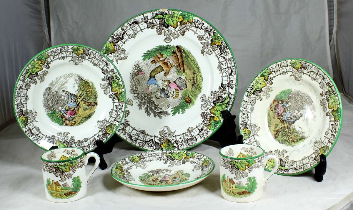 Copeland spode - Byron - six piece damaged set