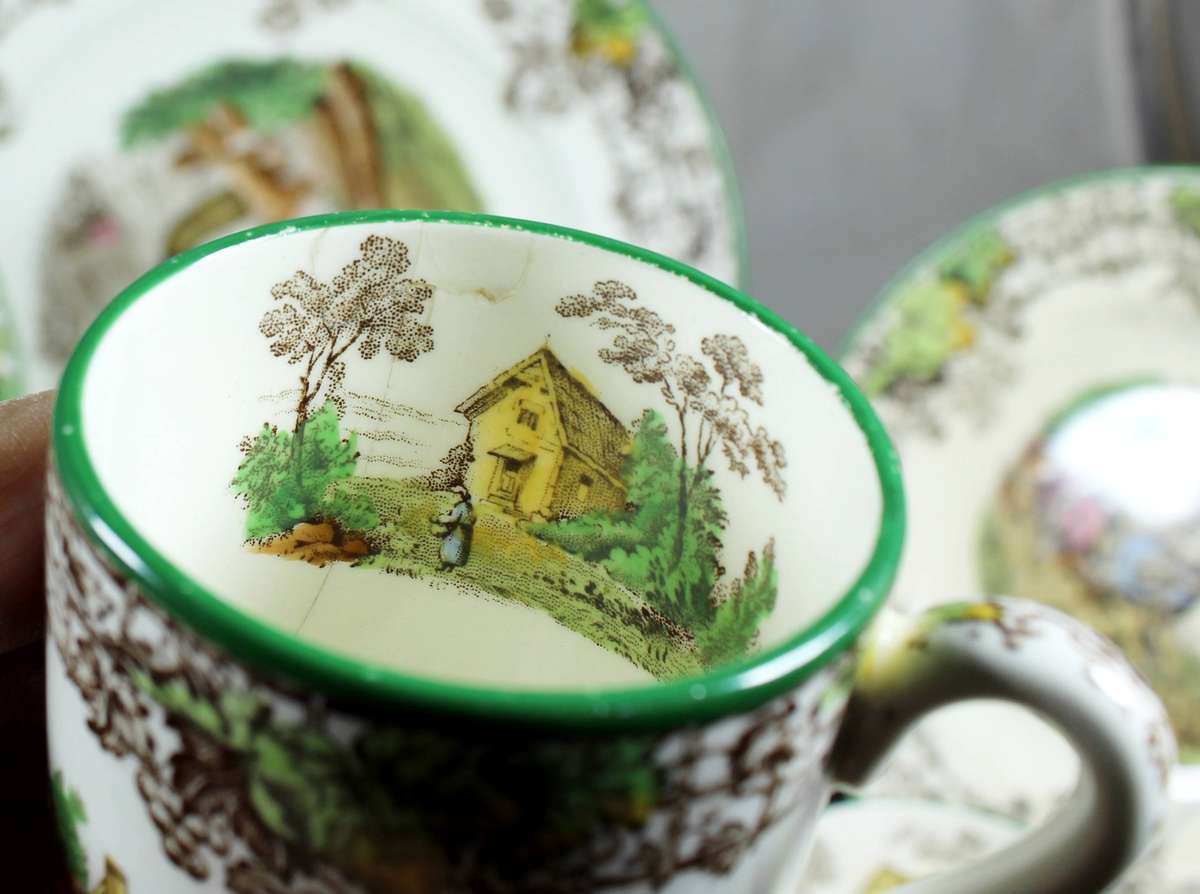 Copeland spode - Byron - six piece damaged set