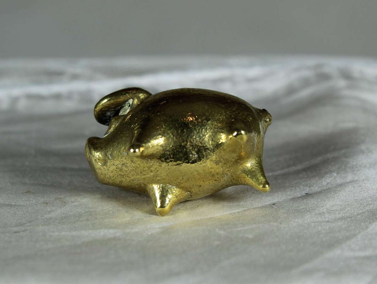 Miniature brass piggy