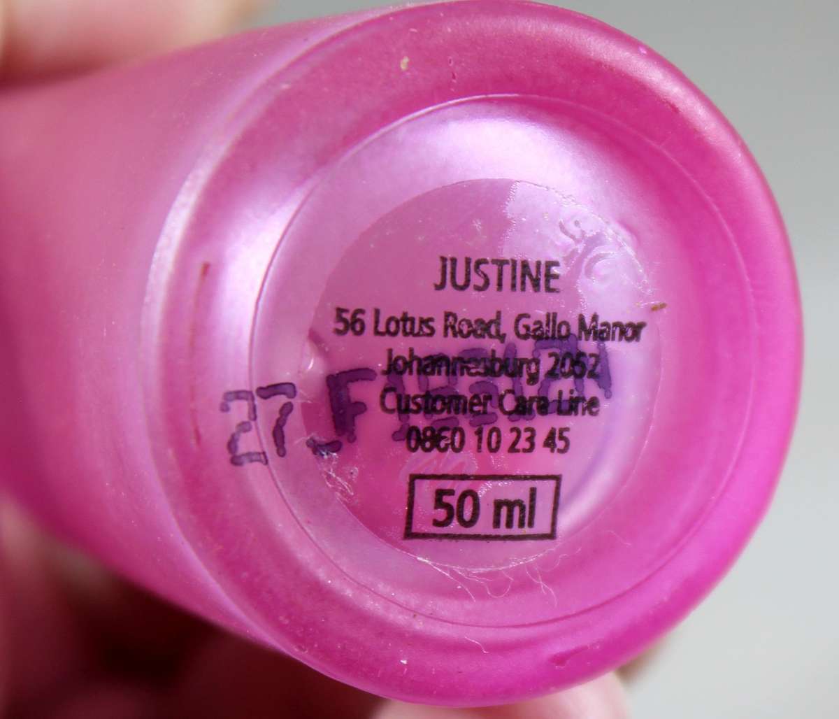 Perfume bottle - Justine - Bella night star