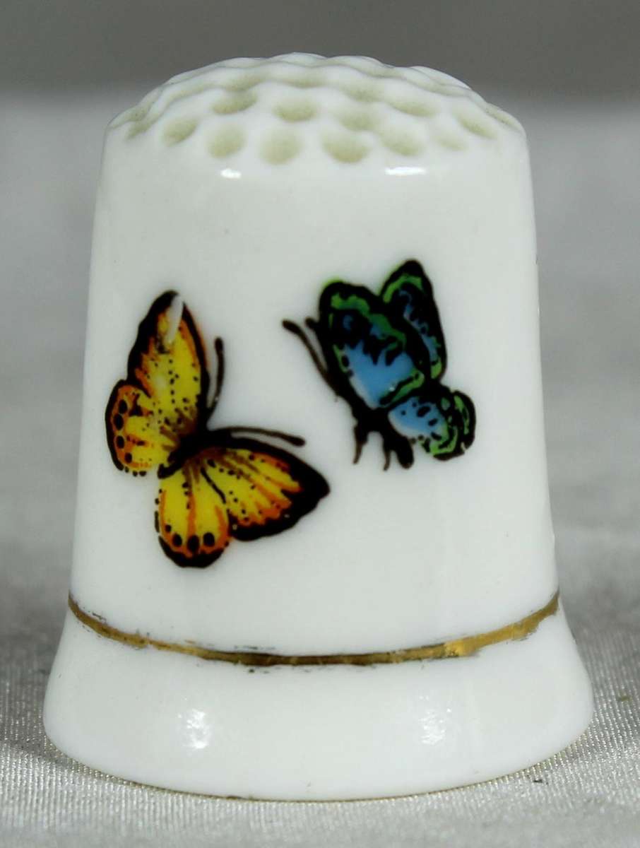 Bone China thimble - Butterflies