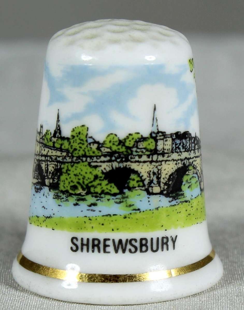 Bone China thimble - Shrewsbury