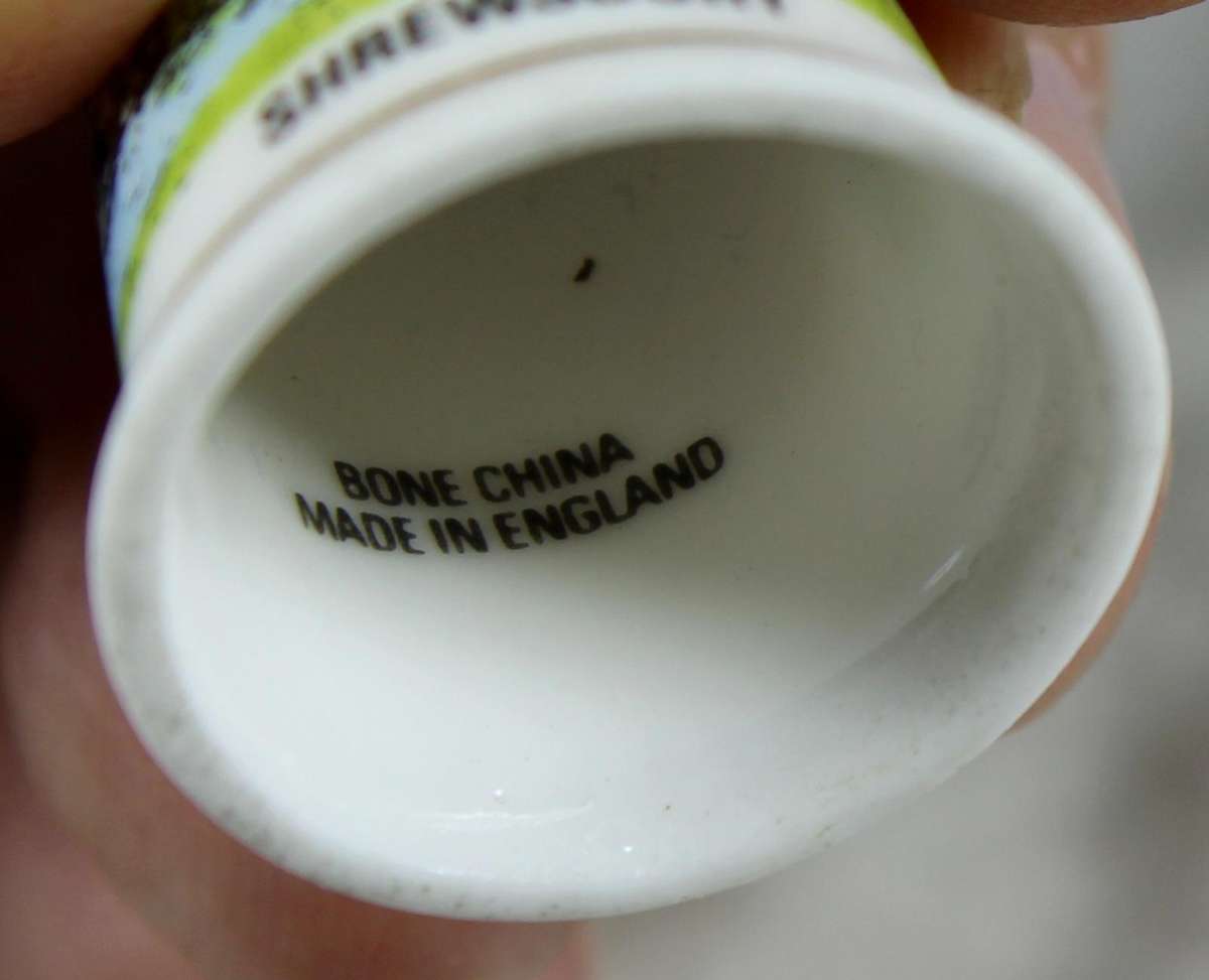 Bone China thimble - Shrewsbury