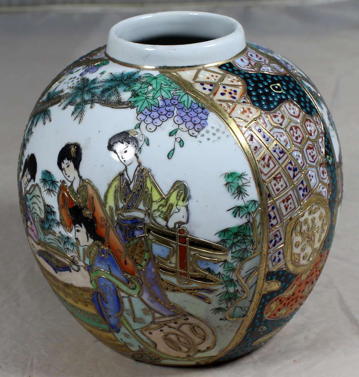 Embossed larger ginger jar