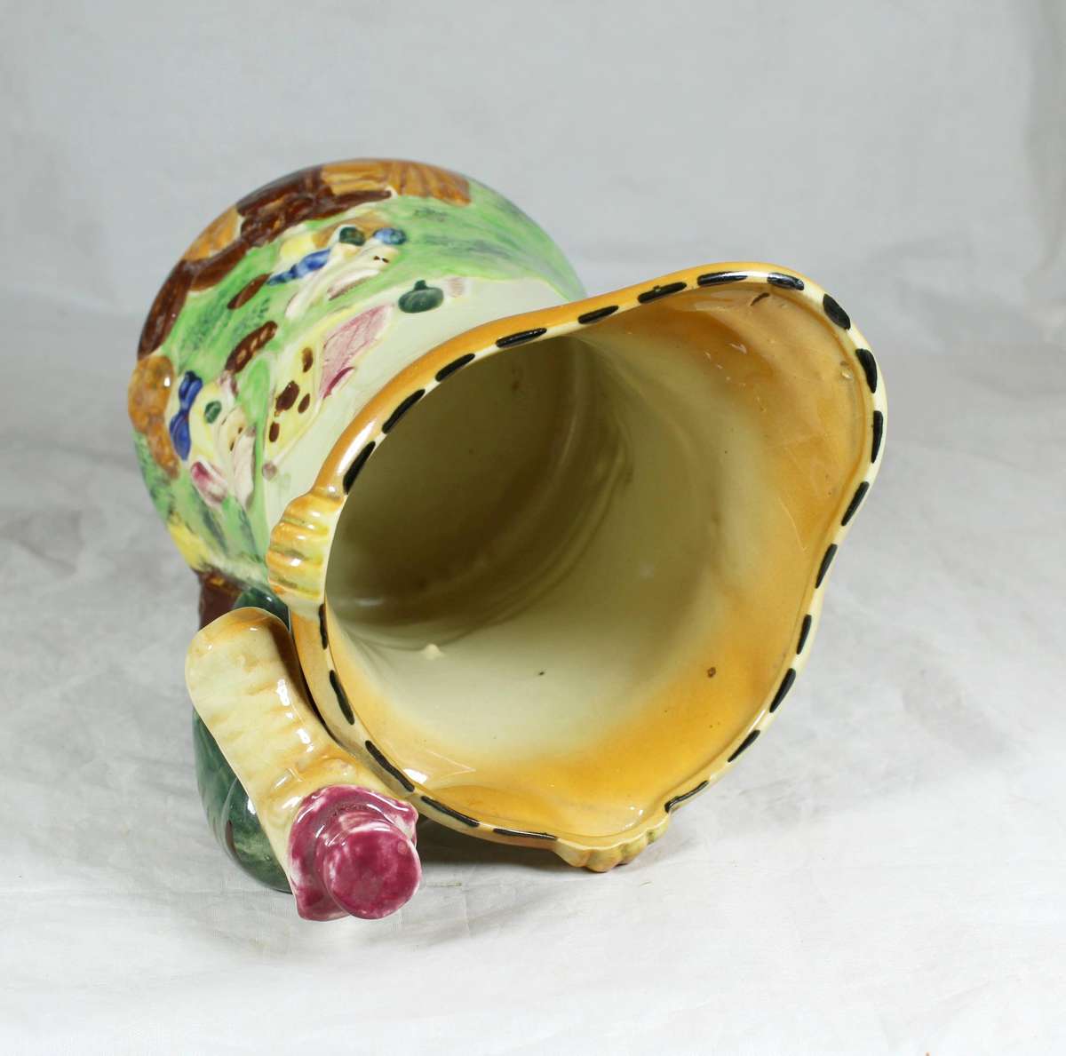 Vintage Reproduction Wade Heath Barley pottery - 3 little pigs & wolf pitcher