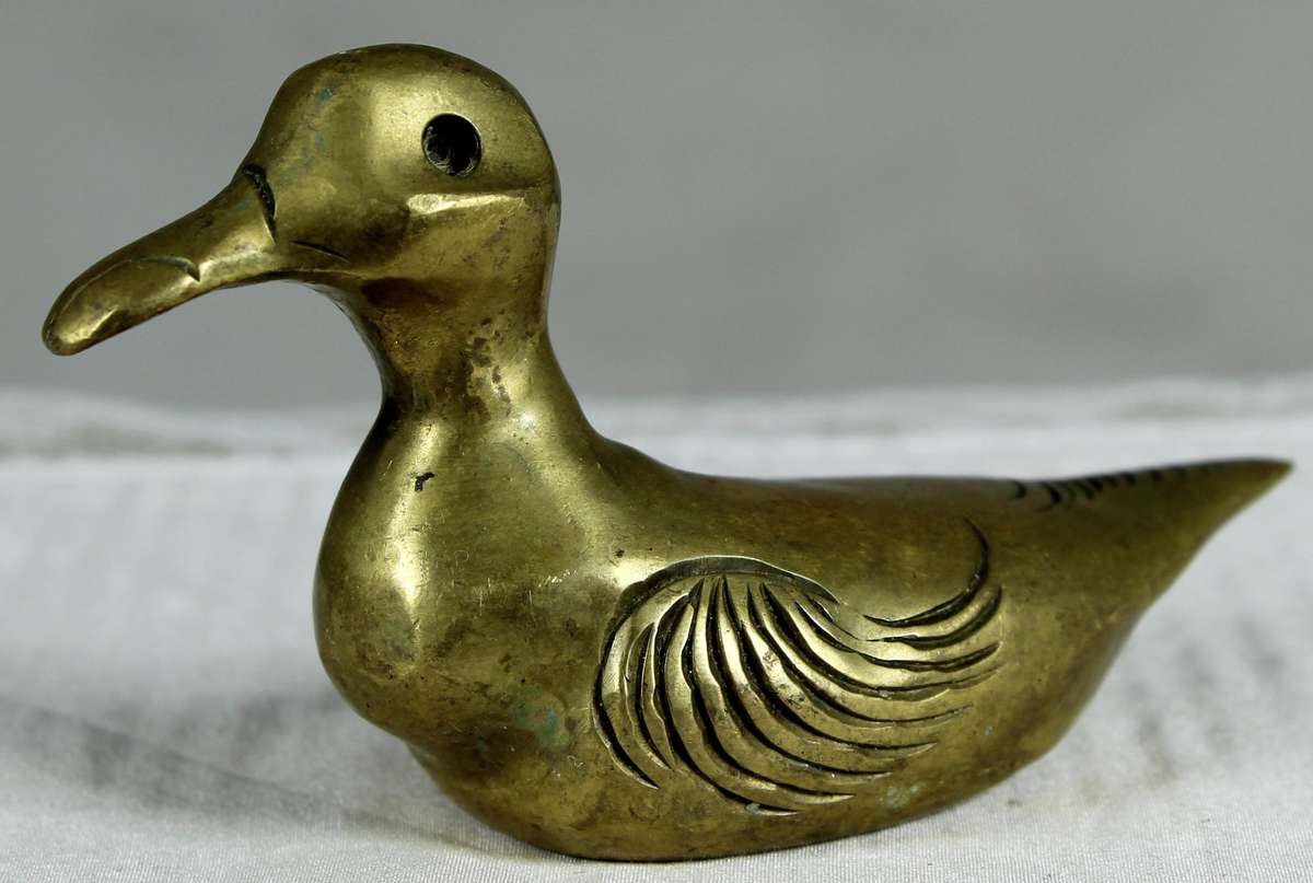 Solid brass miniature duck