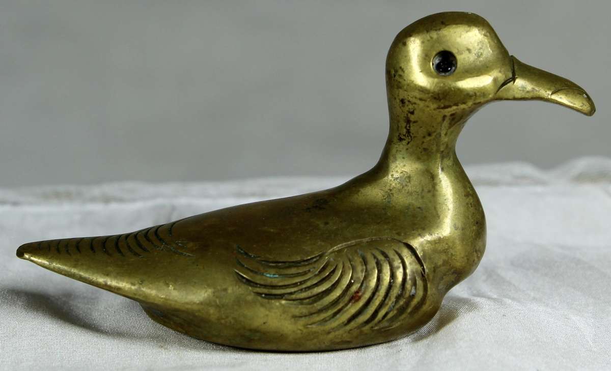 Solid brass miniature duck