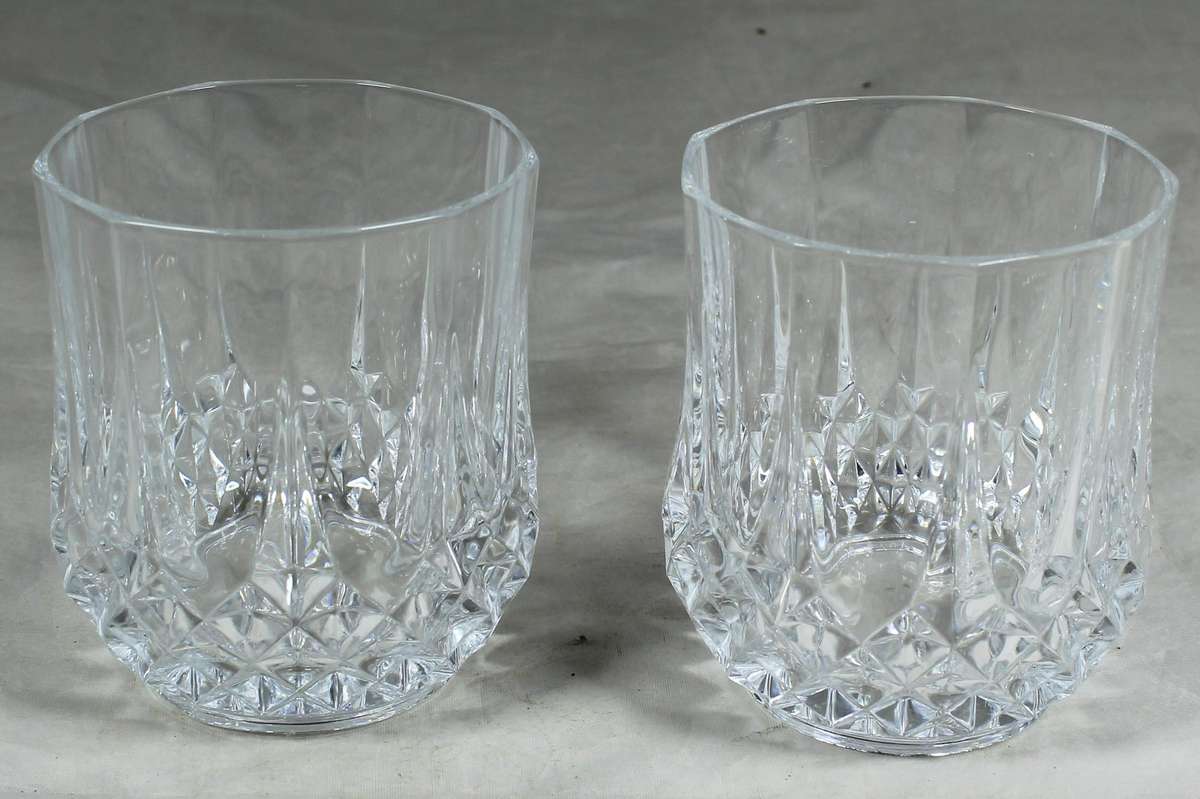 Pair of crystal whiskey glasses