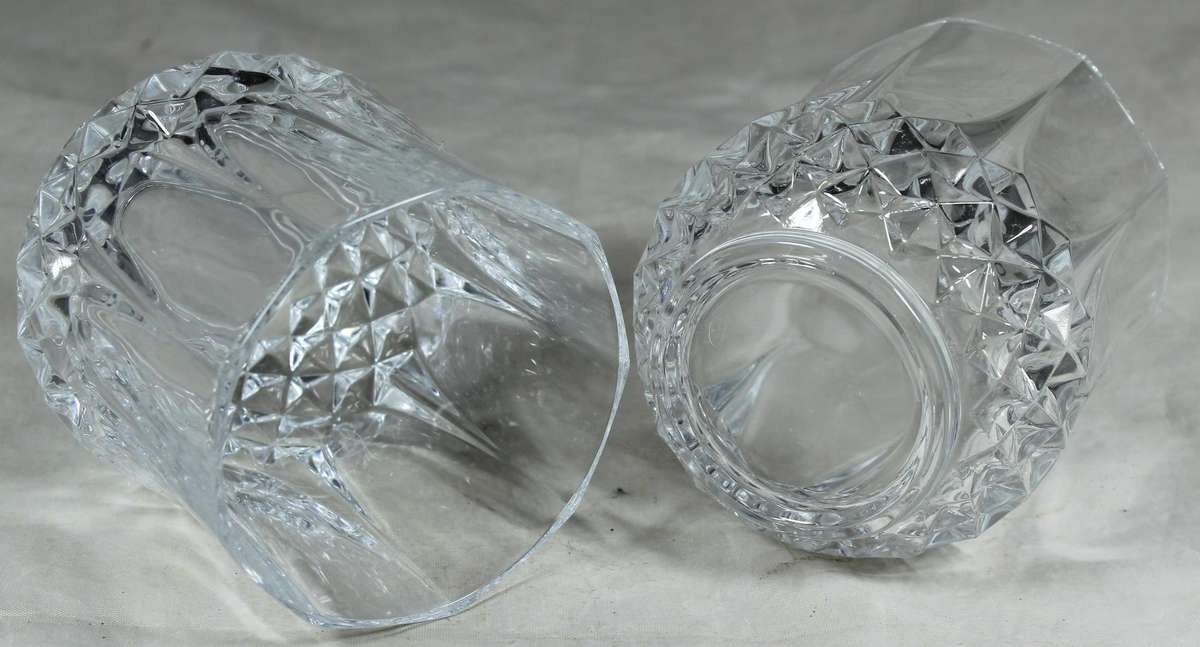 Pair of crystal whiskey glasses
