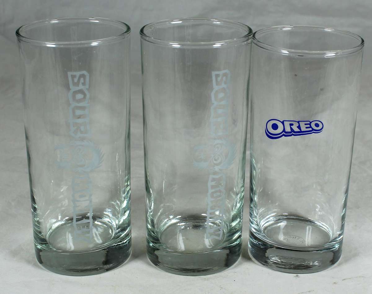 Pair of Sour Monkey glasses with on Oreo glass