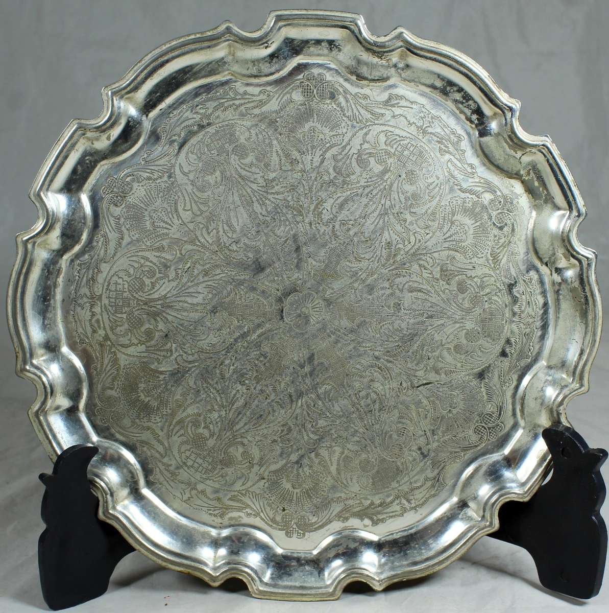 Silver plated footed tray