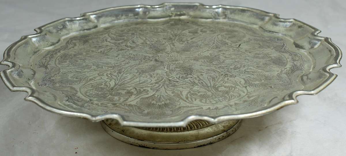Silver plated footed tray
