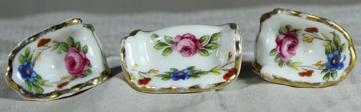 Miniature Limoges couch with two club chairs