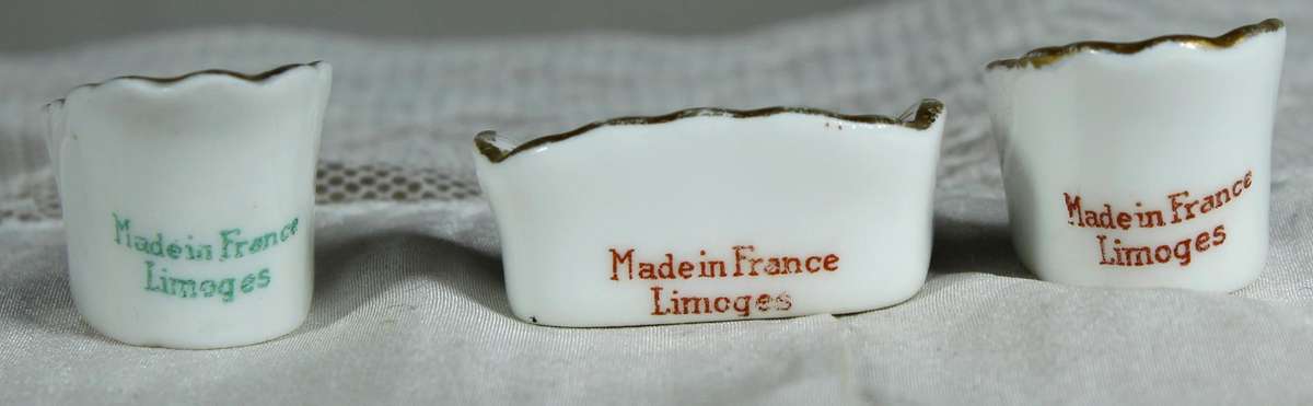 Miniature Limoges couch with two club chairs