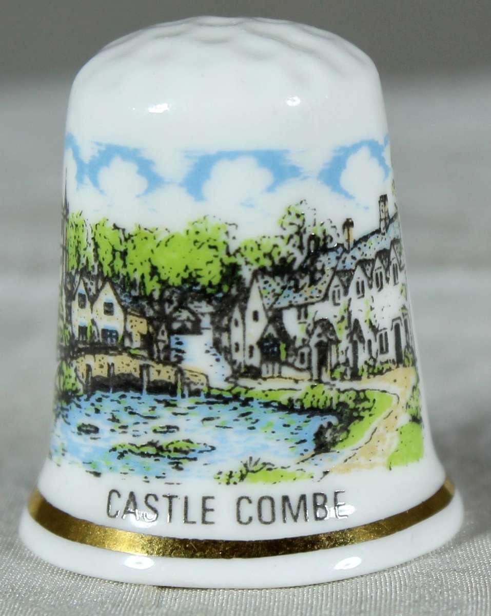 Bone China thimble - Castle Combe