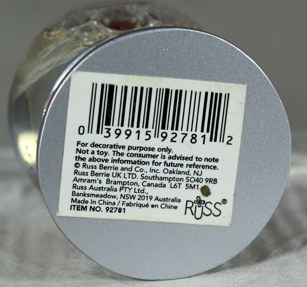 Russ bear snow globe