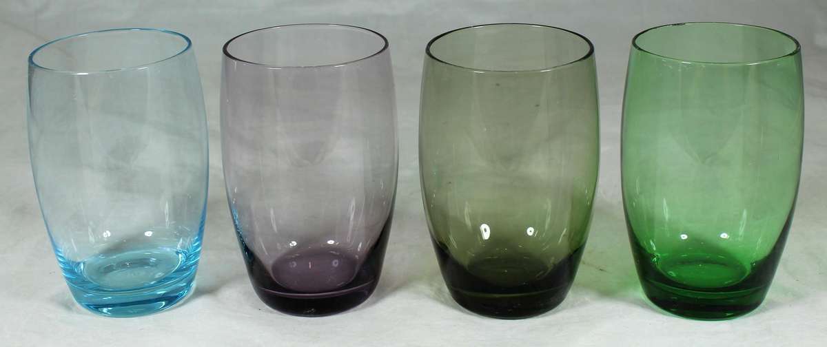 Set of four multi-color glasses