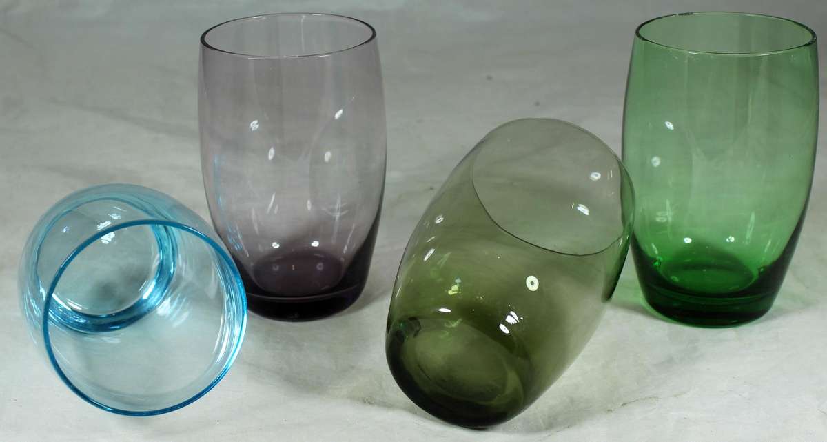 Set of four multi-color glasses