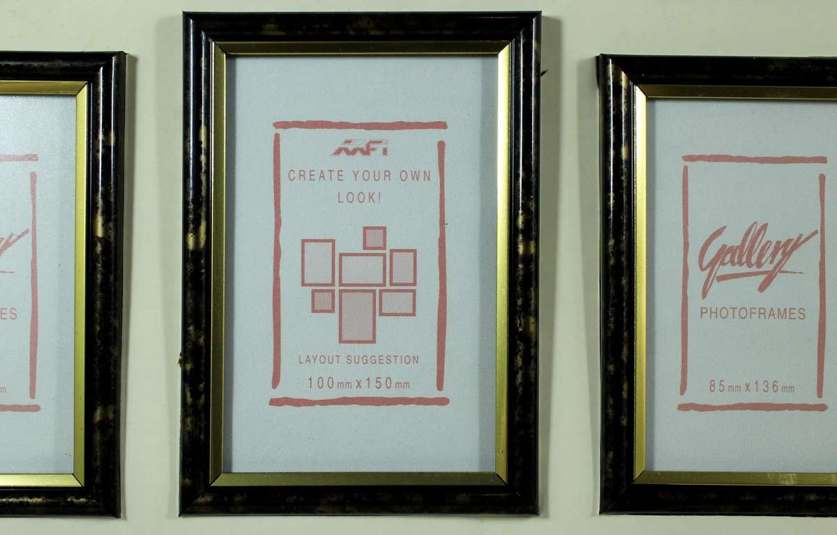 Set of seven small photo frames