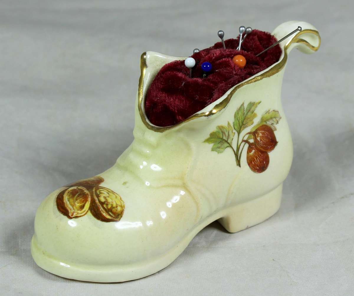 Royal Worcester - Palissy shoe pin cushion holder