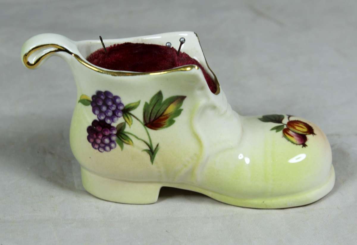 Royal Worcester - Palissy shoe pin cushion holder