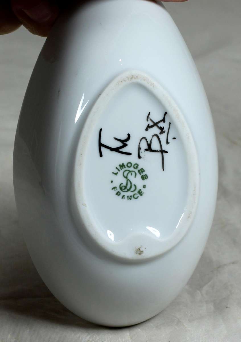 Limoges bowl with Viking boat motif
