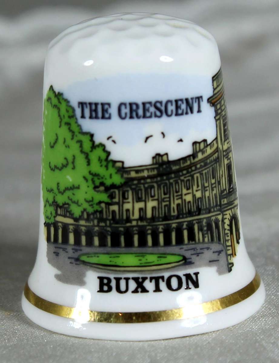 Bone China thimble - The Crescent - Buxton - sights of Britain