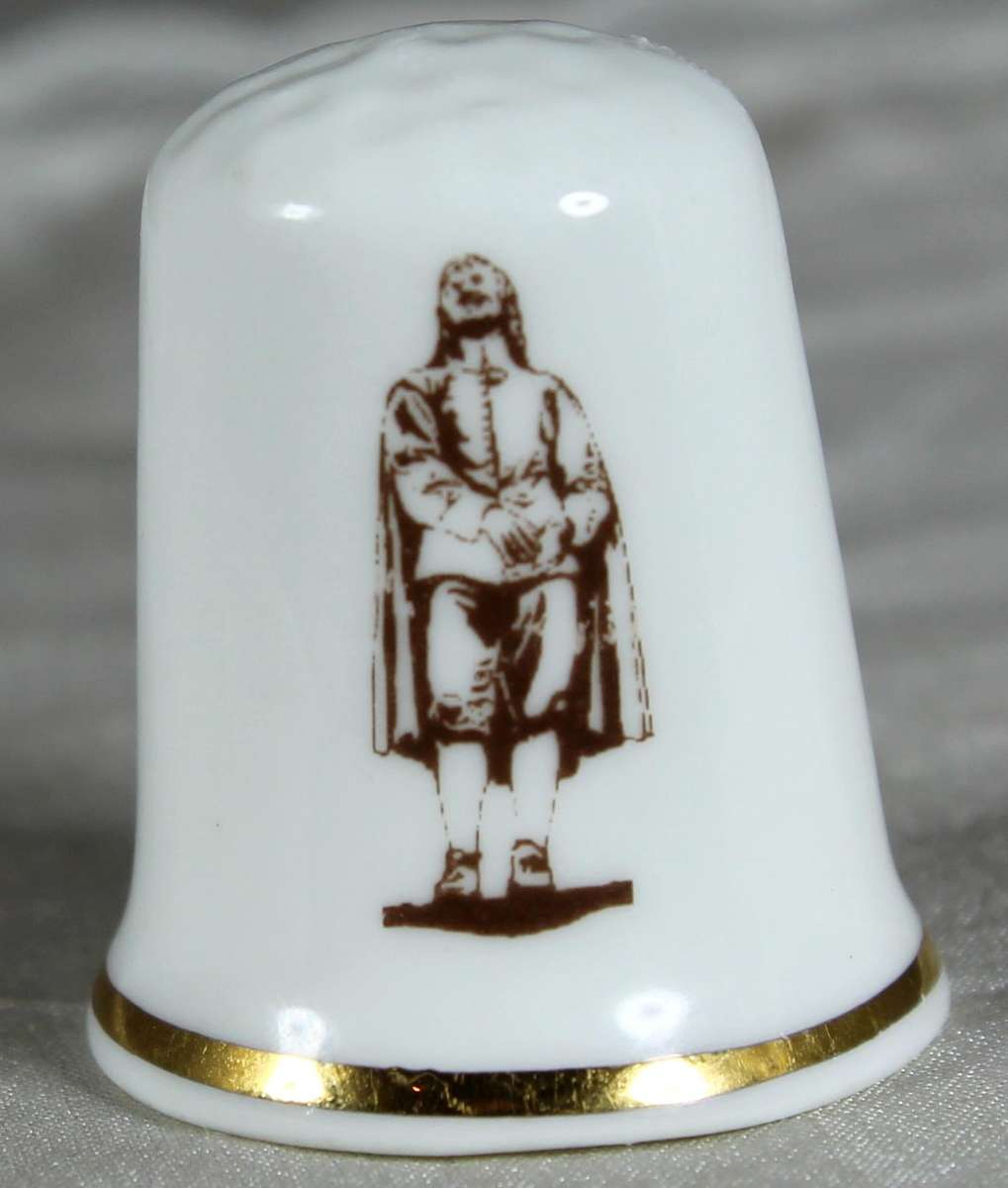 Bone China thimble - John Bunyan of Bedford