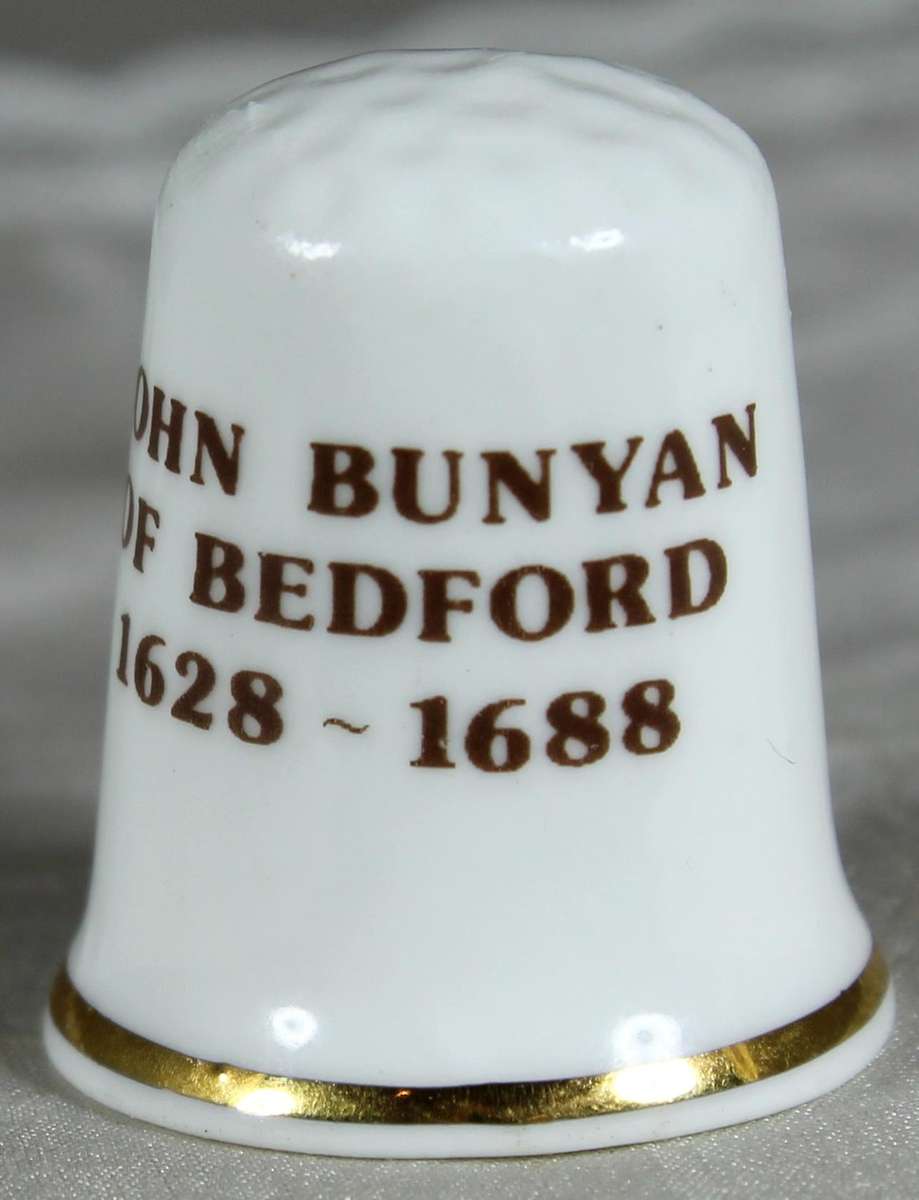 Bone China thimble - John Bunyan of Bedford