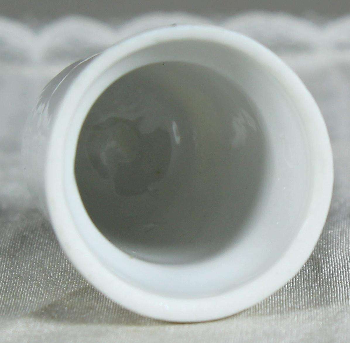 Bone China thimble - purple flowers