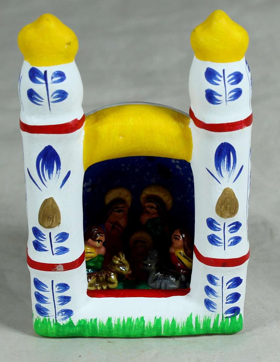 Nativity scene in a domed building