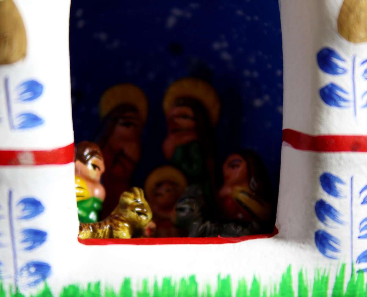 Nativity scene in a domed building