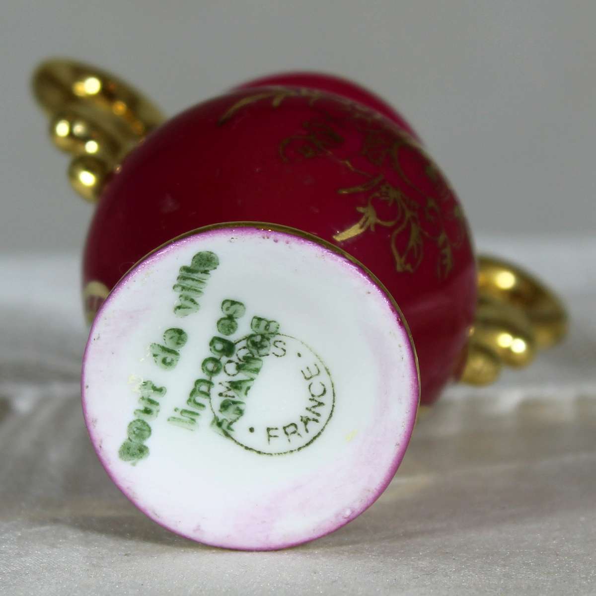 Miniature porcelain Limoges - Two handled vase