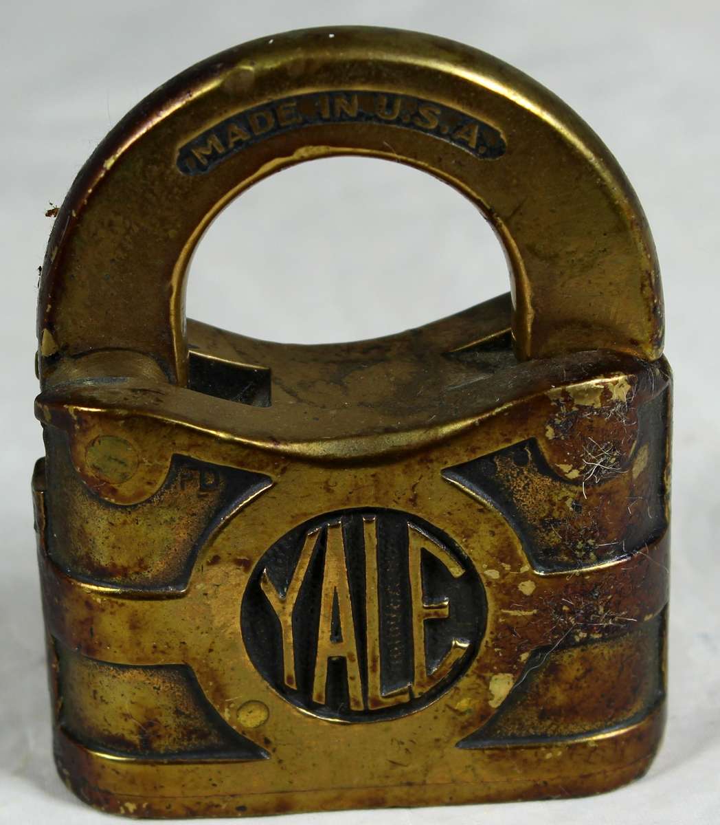 Vintage Yale brass lock with keys