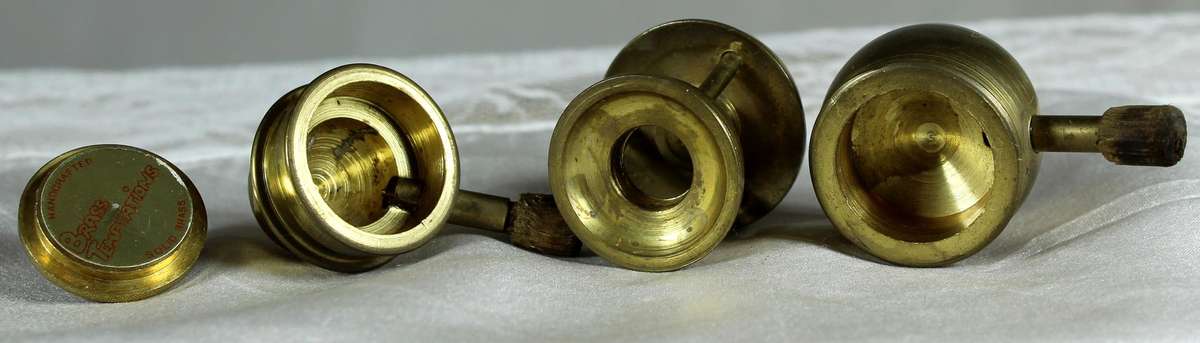 Miniature brass two pots & gas burner