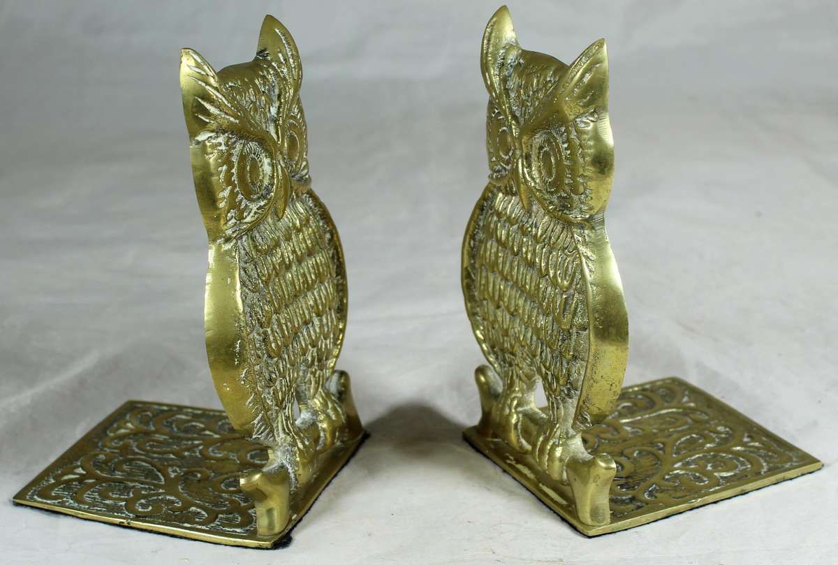 Pair of brass owl - bookends