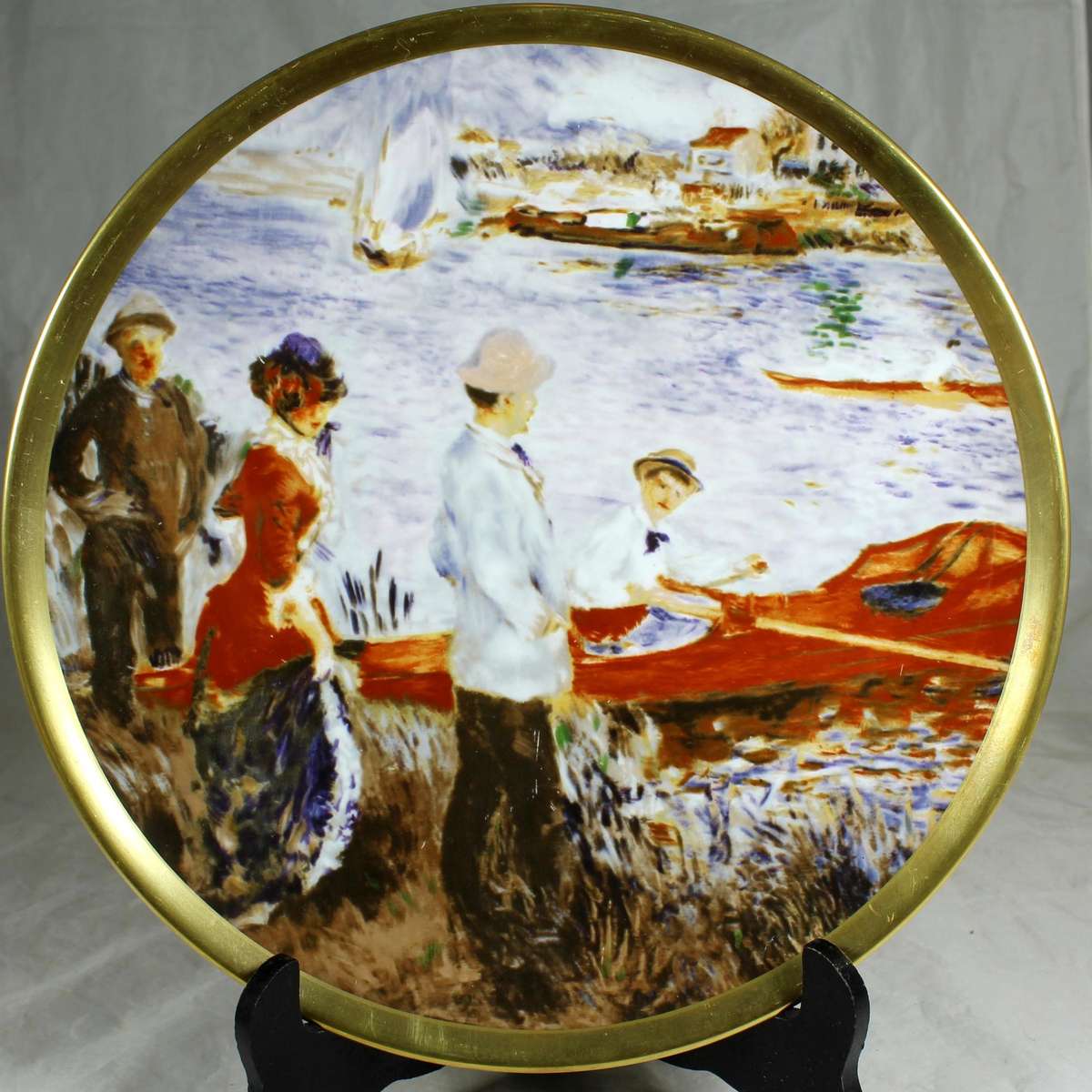 Crown Staffordshire display plate - Oarsmen at Chatou by Renoir