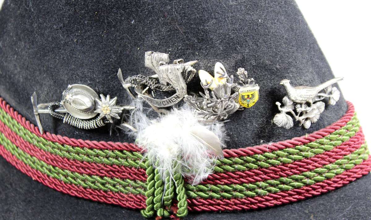 German traditional hat with metal pins