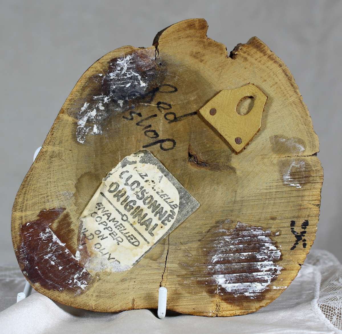 Cloissone original - Bird on olive wood