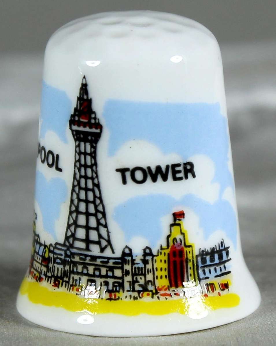 Bone China thimble - Blackpool tower - Stoke-on-Trent