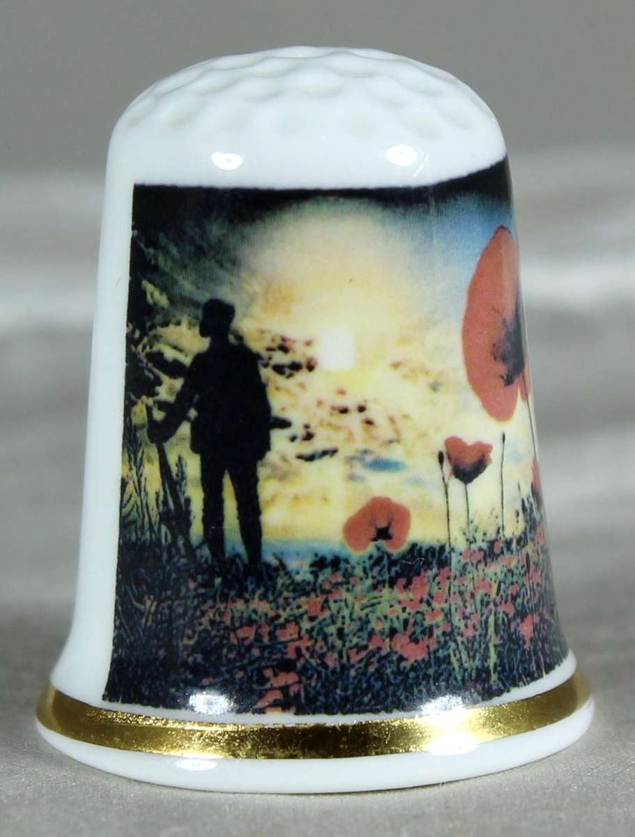 Bone China thimble - WW1 battle of Liege, Belgium