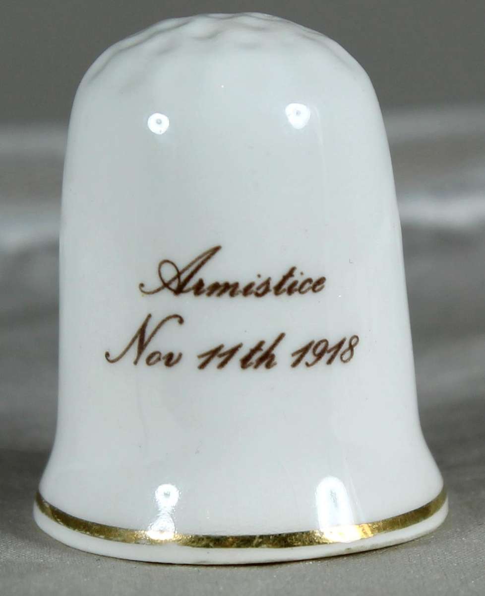 Bone China thimble - Armistice November 11th, 1918