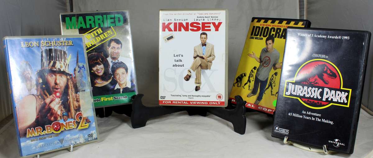 Five DVD Set - Kinsey, Married with Children (Season 1), Idiocracy, Mr Bones2, Jurassic Park