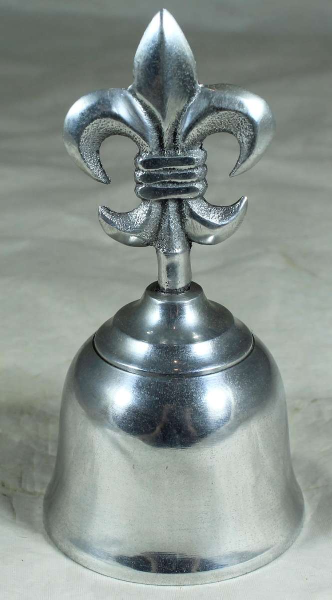Silver plated bell - Fleur-de-liss (Handmade in India)