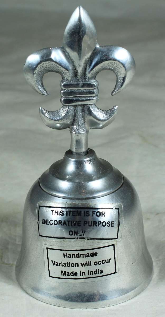 Silver plated bell - Fleur-de-liss (Handmade in India)